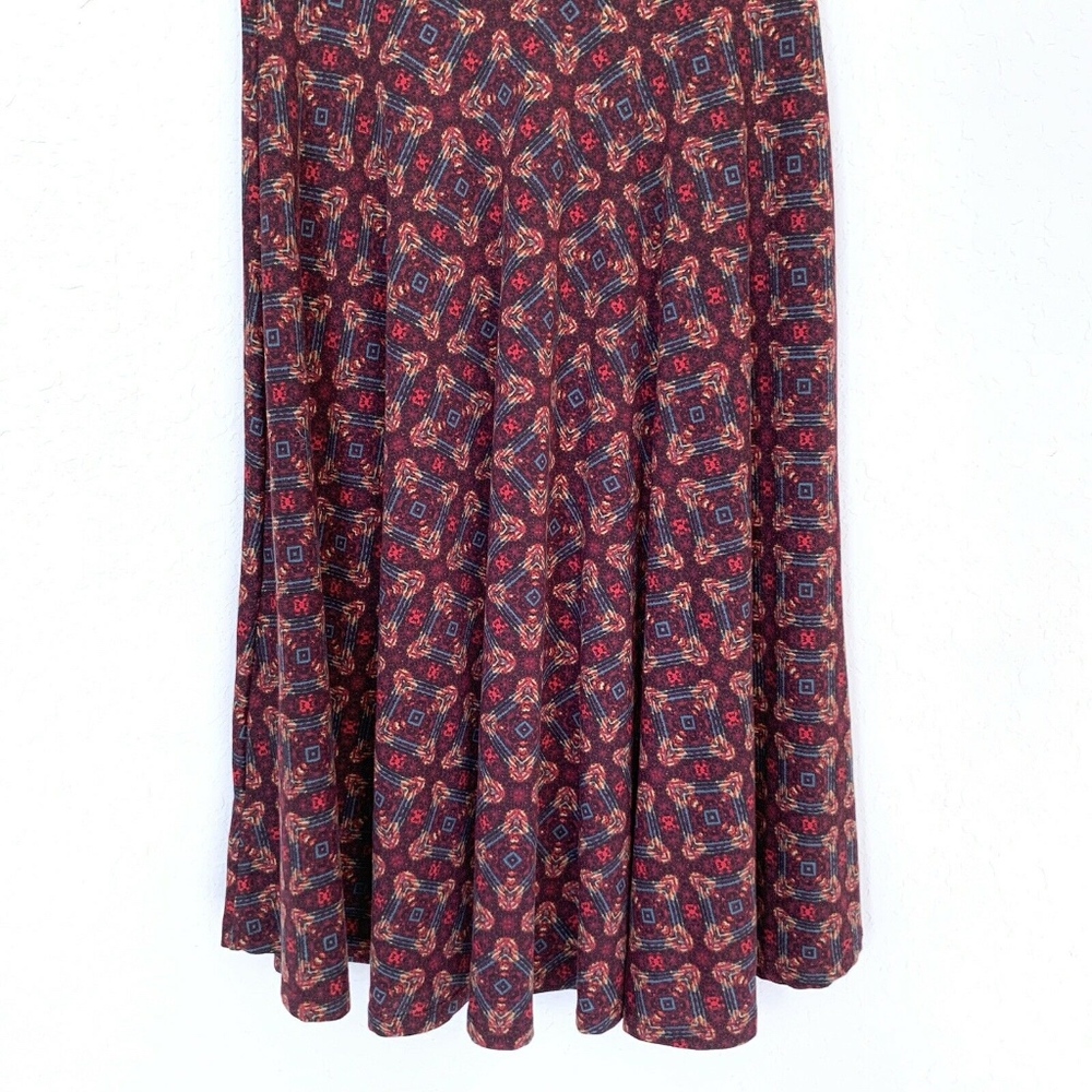 LuLaRoe Red Yellow Diamond Print Nicole Dress - Picture 8 of 8